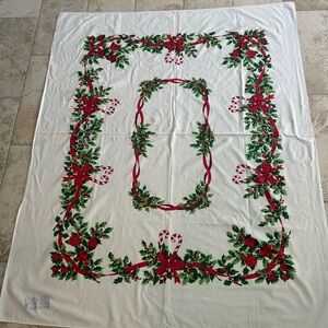 Festive Holiday Tablecloth with Red and Green Design